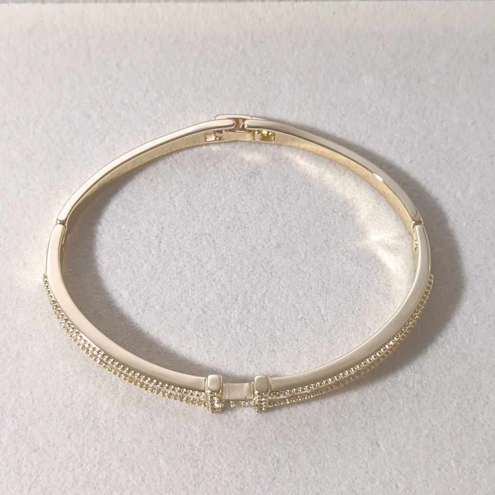 Gold Pave Bracelet with Intricate Design - Picture 3 of 4